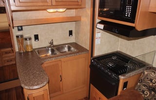 This RV has a very nice layout for a family.