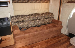 This RV has a very nice layout for a family.