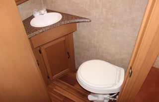 This RV has a very nice layout for a family.