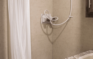 Modern travel trailer bunk house layout with all the comforts of home