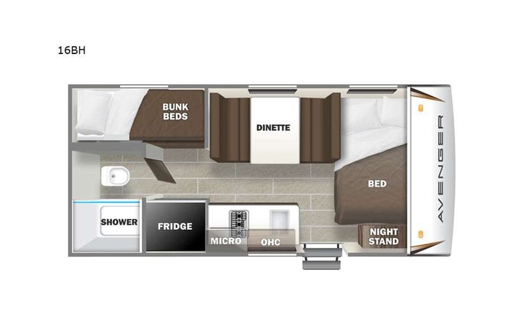 Representative floor plan provided by a trusted RVshare partner.