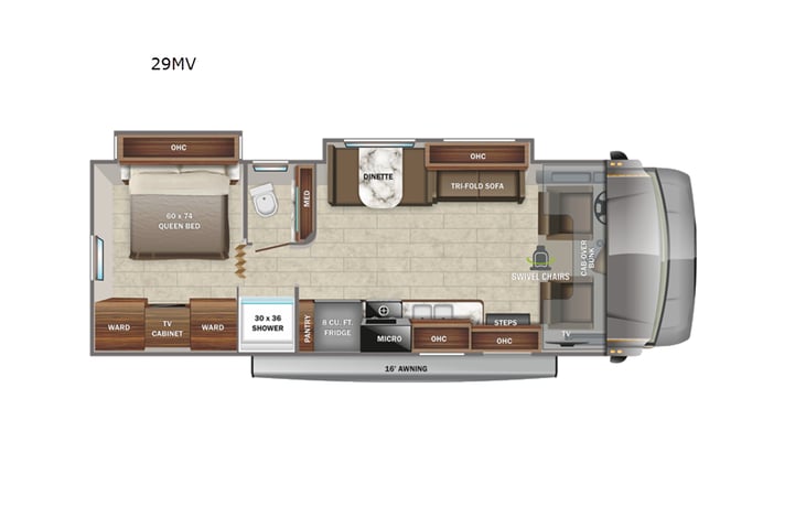Representative floor plan provided by a trusted RVshare partner.