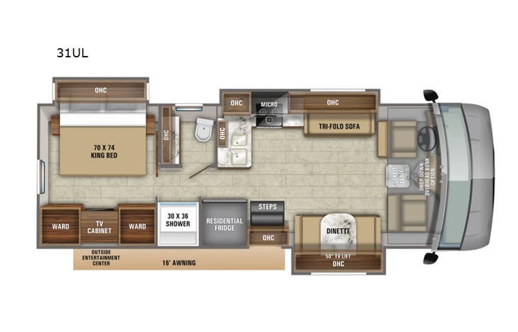 Representative floor plan provided by a trusted RVshare partner.
