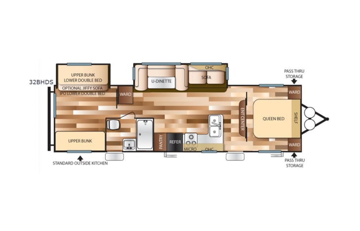 Representative floor plan provided by a trusted RVshare partner.