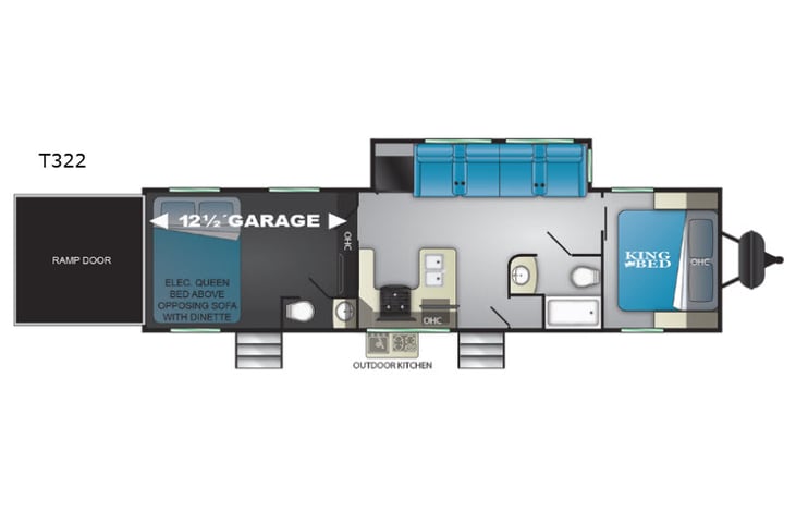 Representative floor plan provided by a trusted RVshare partner.