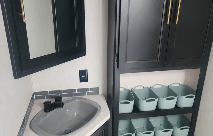 lots of cubbies so you can keep your space clean and organized.