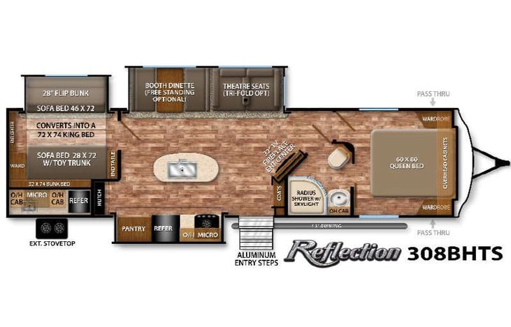Representative floor plan provided by a trusted RVshare partner.