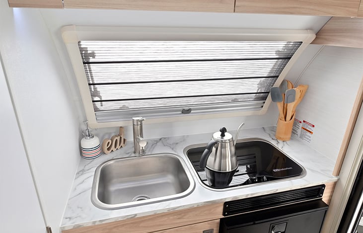 The compact kitchen is all you need to make some great meals