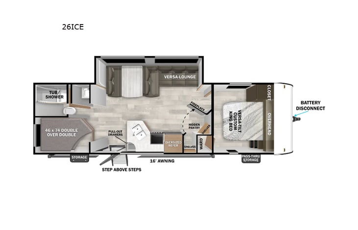 Representative floor plan provided by a trusted RVshare partner.
