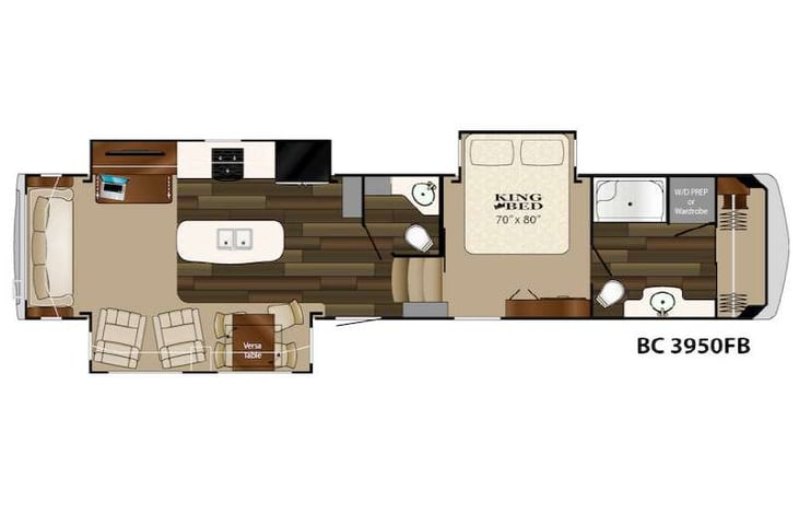 Representative floor plan provided by a trusted RVshare partner.