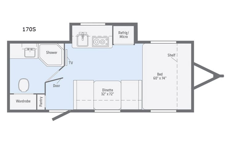 Representative floor plan provided by a trusted RVshare partner.