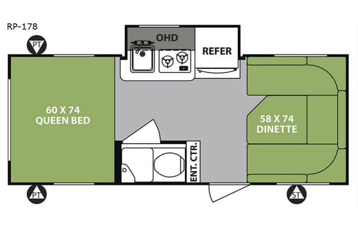 Representative floor plan provided by a trusted RVshare partner.