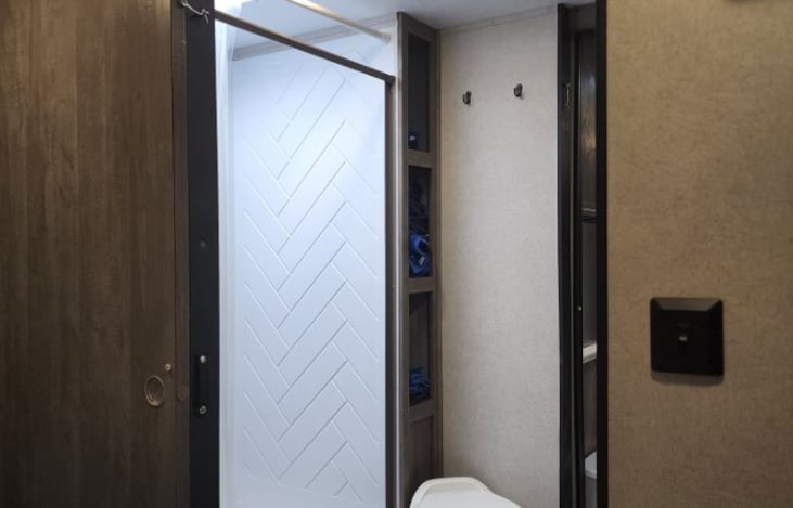 Large bathroom and shower