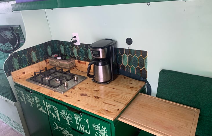 pull out cutting board - gas stove top