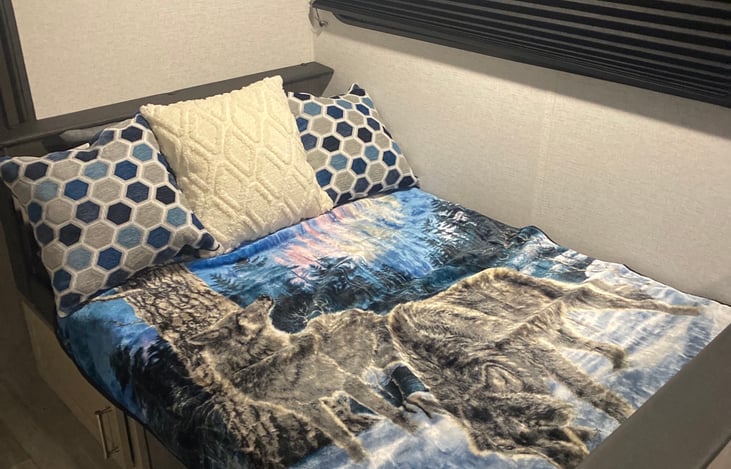 Dinette converted to bed.