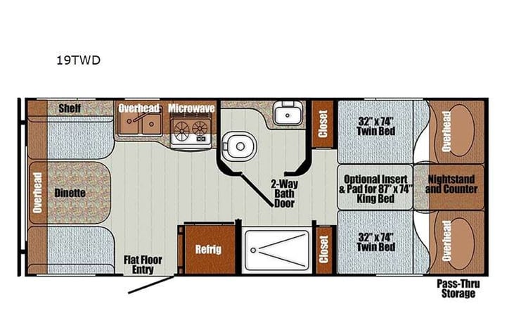 Representative floor plan provided by a trusted RVshare partner.