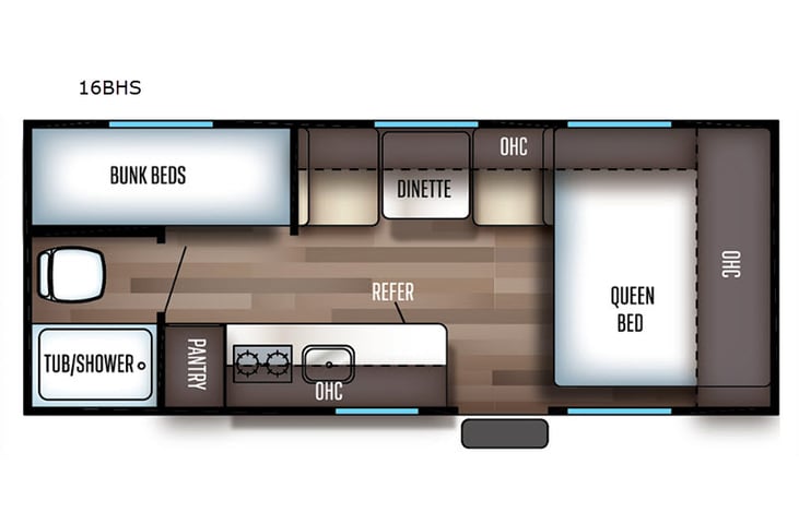 Representative floor plan provided by a trusted RVshare partner.