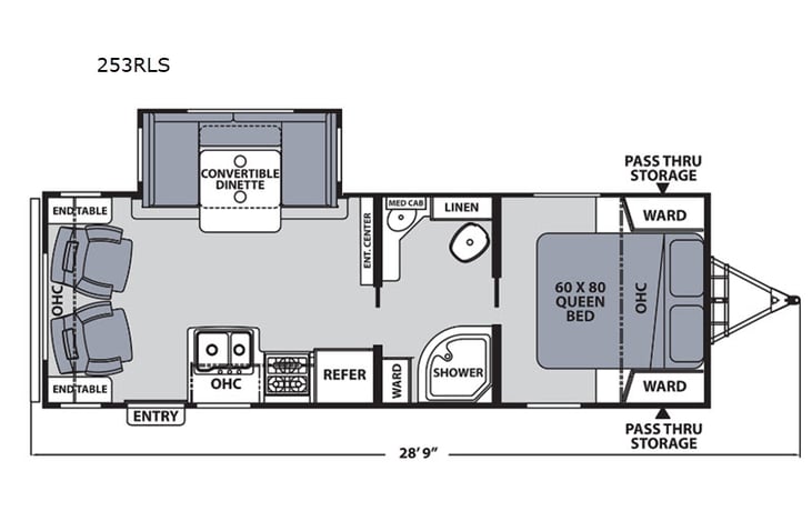 Representative floor plan provided by a trusted RVshare partner.