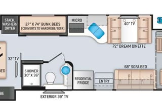 2021 Thor Palazzo 33.5 Diesel Pusher w/ Bunk Beds