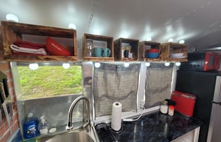 Cozy school bus on the river,  pet friendly,