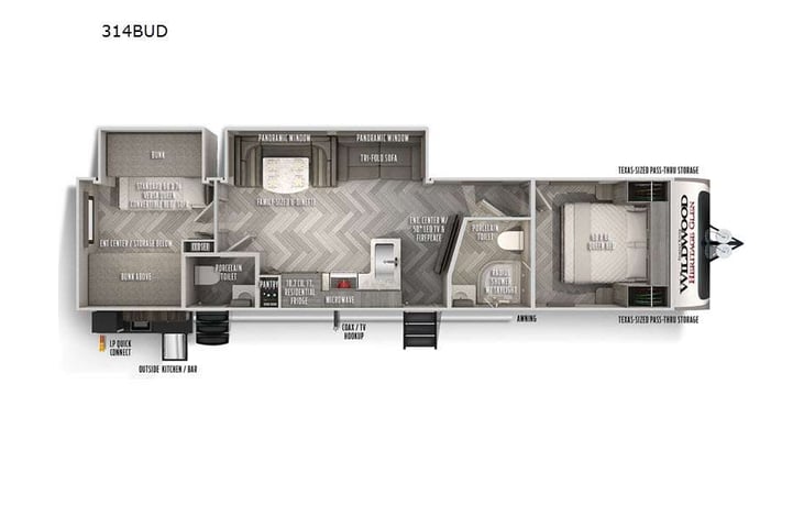Representative floor plan provided by a trusted RVshare partner.