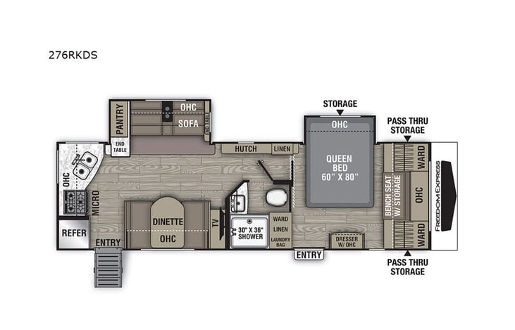Representative floor plan provided by a trusted RVshare partner.