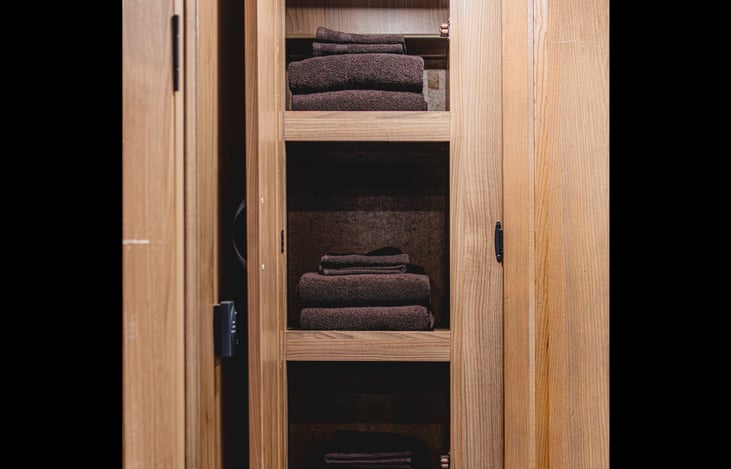 Extra storage space next to the closet