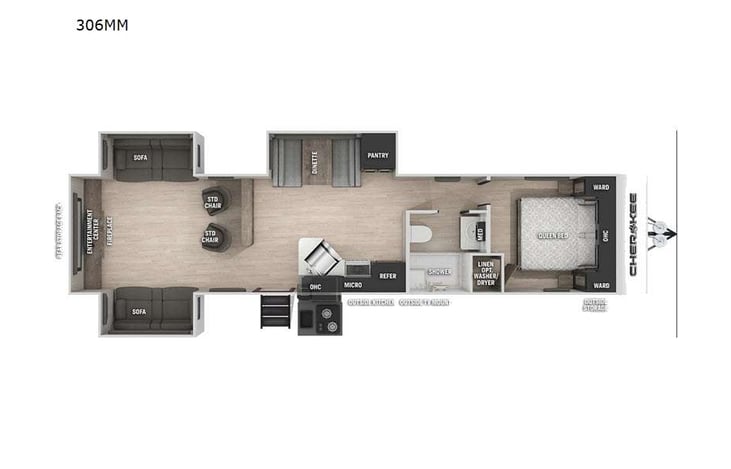 Representative floor plan provided by a trusted RVshare partner.