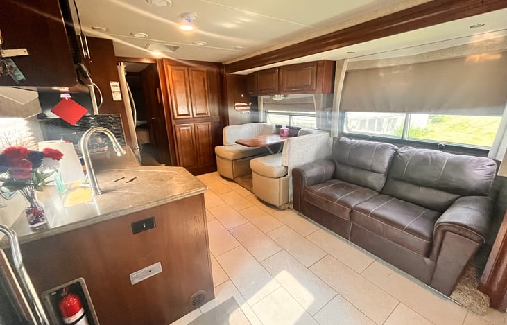 Table fold down to bed...slides out in this photo