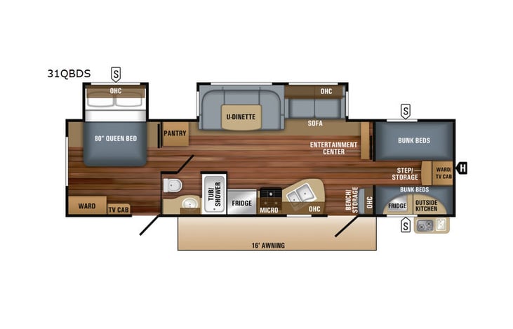 Representative floor plan provided by a trusted RVshare partner.