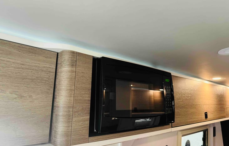 Microwave included for fast and easy dining