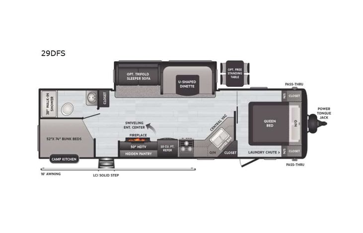 Representative floor plan provided by a trusted RVshare partner.