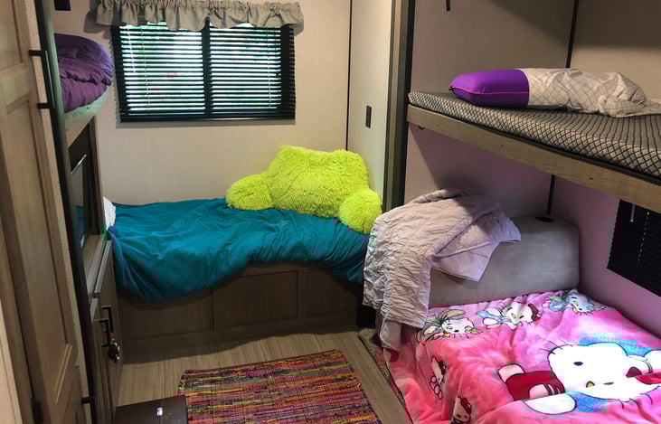 Fun bunk room for kids with lots of storage