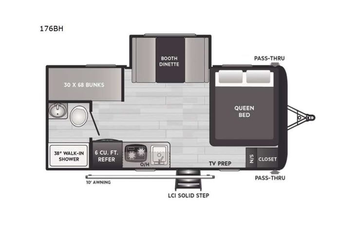 Representative floor plan provided by a trusted RVshare partner.