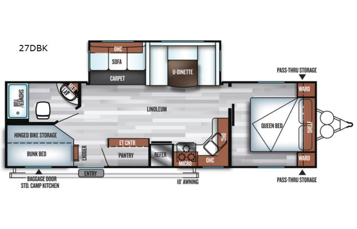 Representative floor plan provided by a trusted RVshare partner.