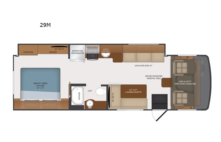 Representative floor plan provided by a trusted RVshare partner.