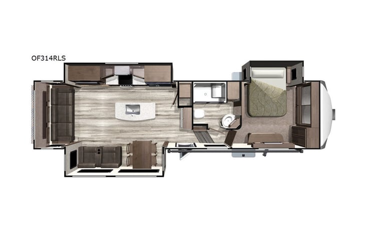 Representative floor plan provided by a trusted RVshare partner.