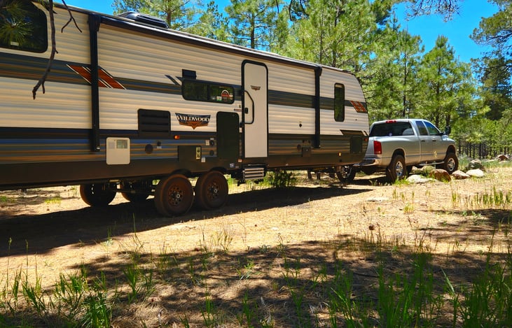The lift on the trailer allows us to get to places a lot of campers cannot