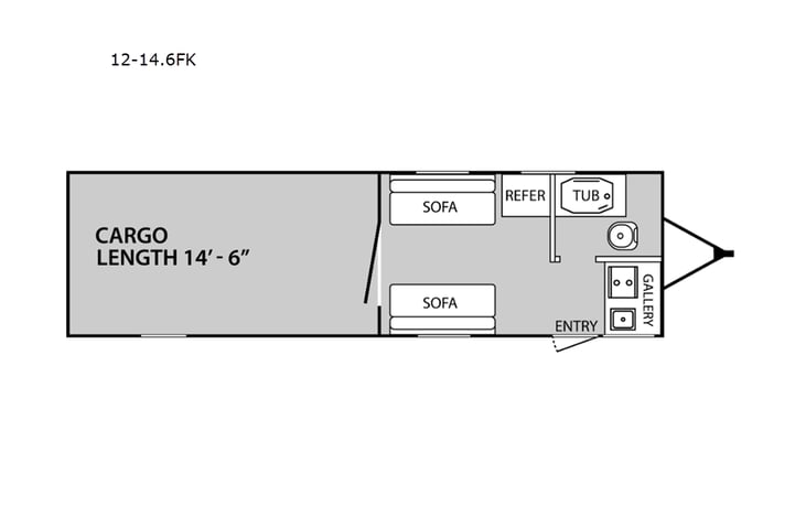 Representative floor plan provided by a trusted RVshare partner.