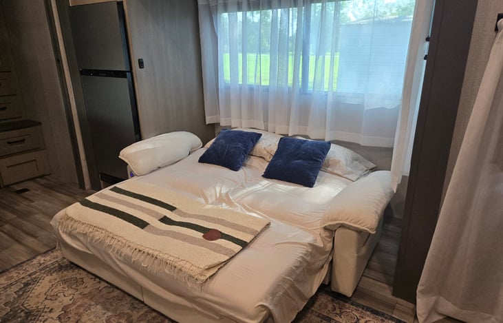 Sofa made out to bed additional sleeping