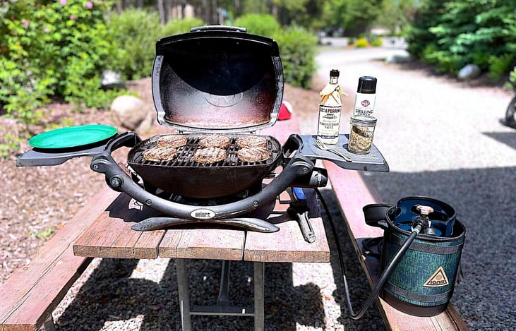 Grilling at West Glacier KOA, Montana