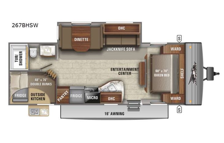 Representative floor plan provided by a trusted RVshare partner.