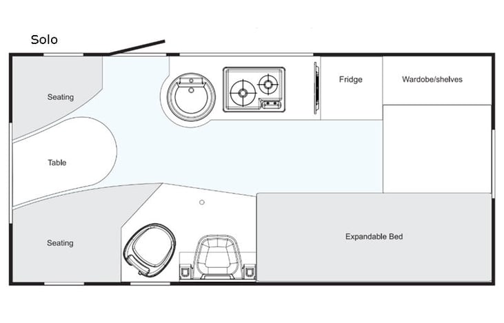 Representative floor plan provided by a trusted RVshare partner.