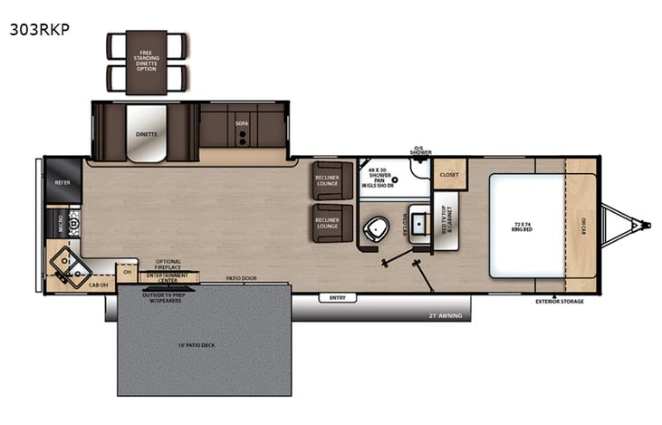 Representative floor plan provided by a trusted RVshare partner.