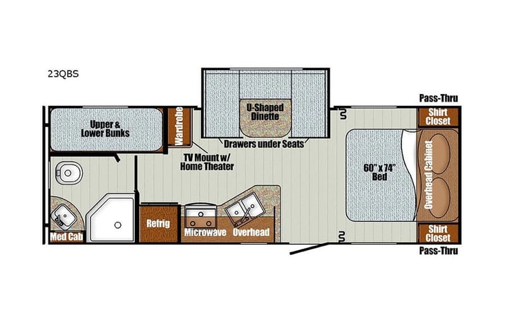Representative floor plan provided by a trusted RVshare partner.