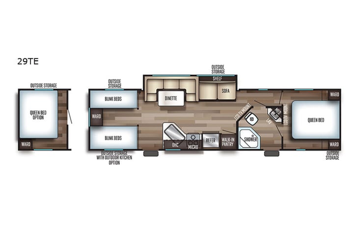 Representative floor plan provided by a trusted RVshare partner.