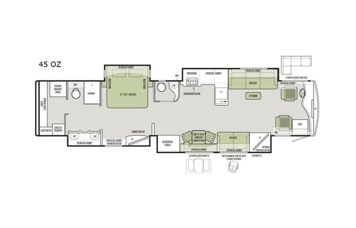 Representative floor plan provided by a trusted RVshare partner.