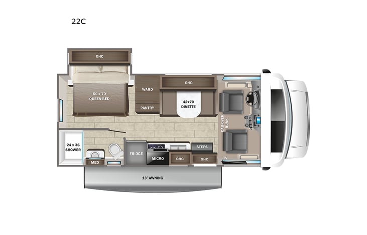 Representative floor plan provided by a trusted RVshare partner.