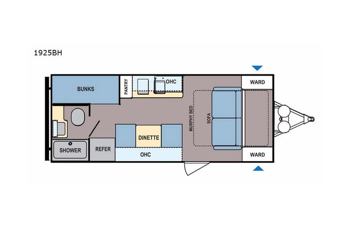 Representative floor plan provided by a trusted RVshare partner.