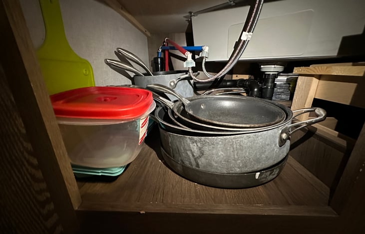 Pots and pans available for camping please check condition before use.